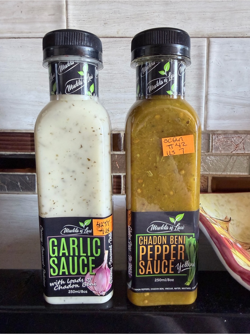Garlic Sauce & Chadon Beni Pepper Sauce - White & Yellow